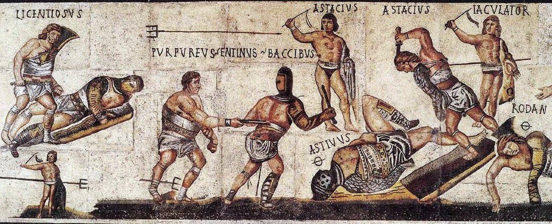 The Gladiator Mosaic Galleria Borghese Rome