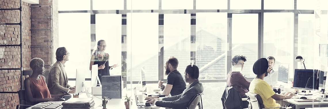 Employees working in an office.