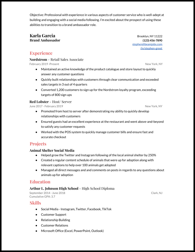 3 Brand Ambassador Resume Samples For 2021