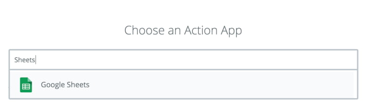 Zapier choose the automation action app