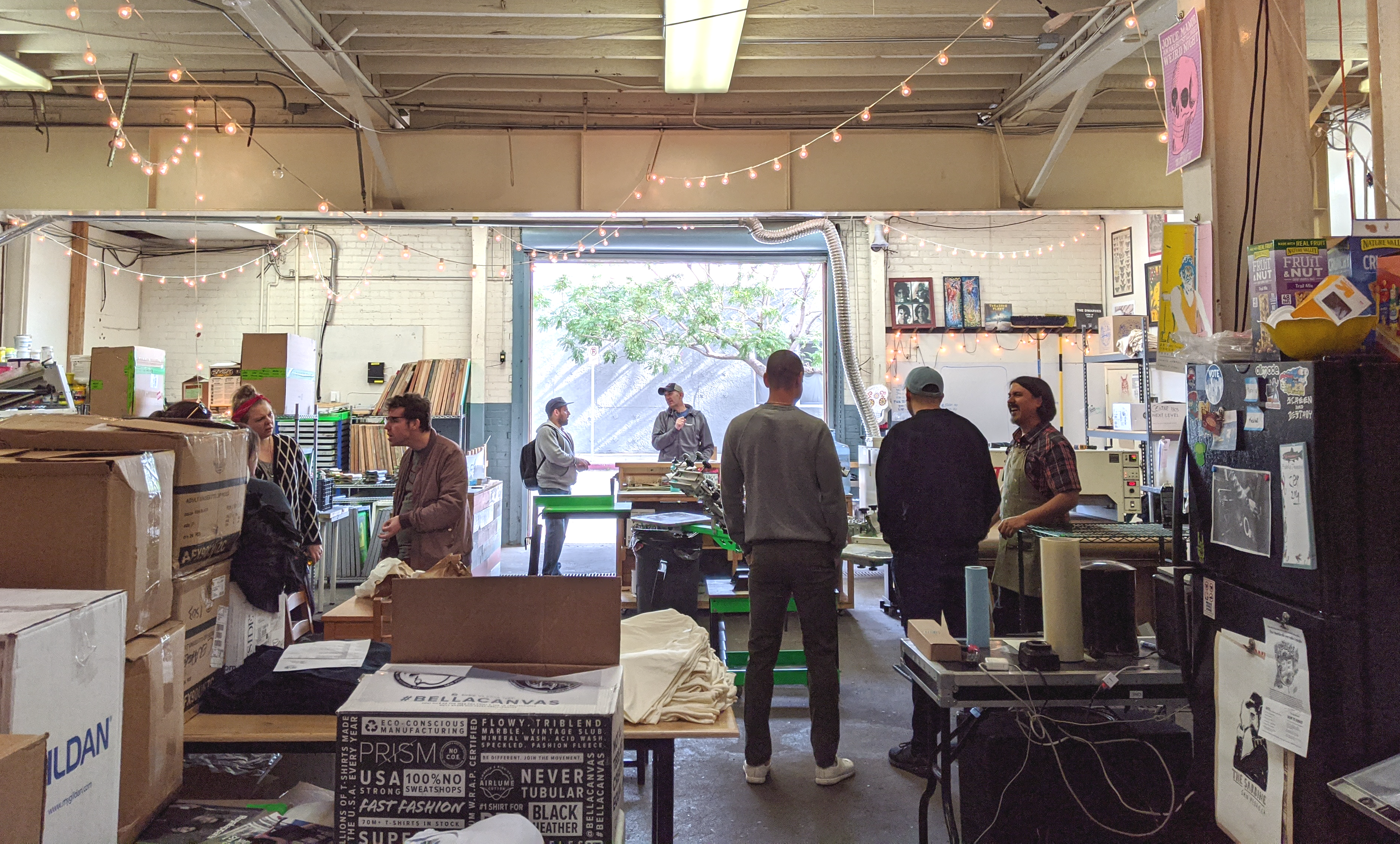 The Printavo team at Calimuch Screen Printing Shop in San Pedro, CA