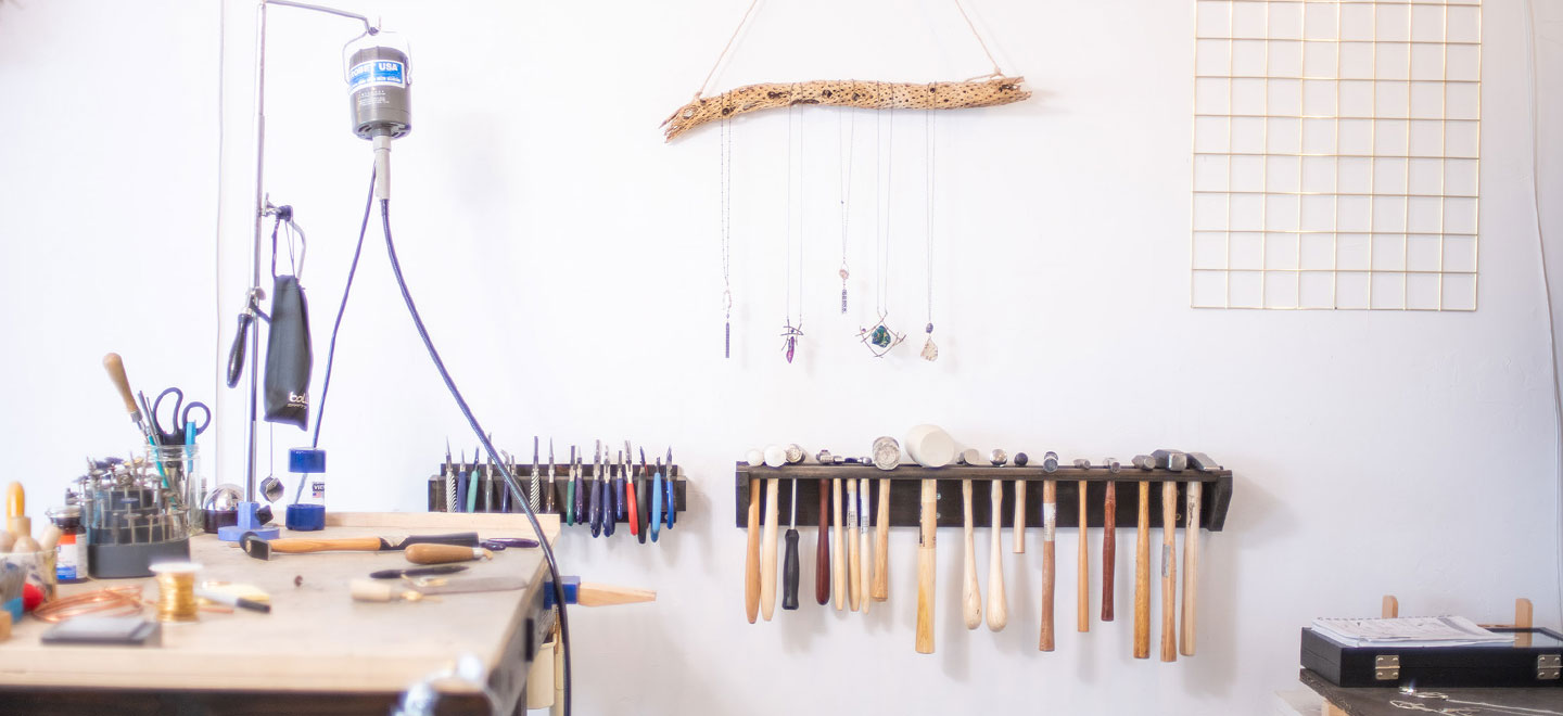 Watch our jewelry studio organization tips video for great ideas to keep your workspace functional and comfortable. Keep tools at your fingertips.