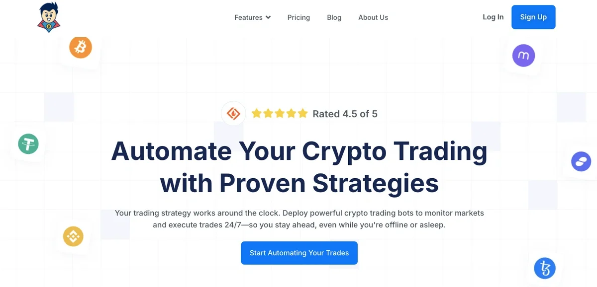 Cryptohero crypto trading bot dashboard