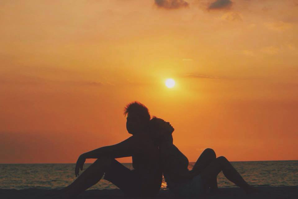 sunset couple photo
