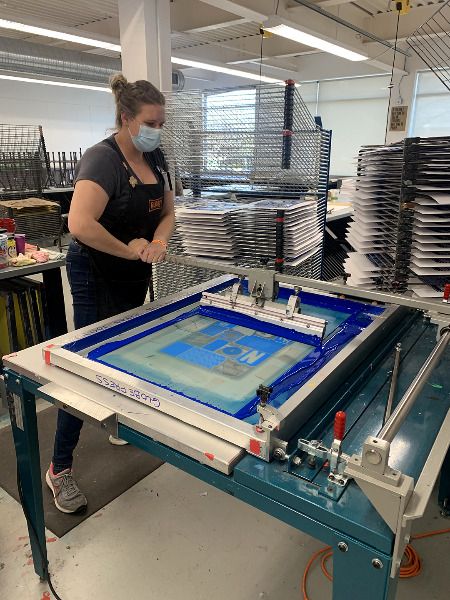 person screen printing