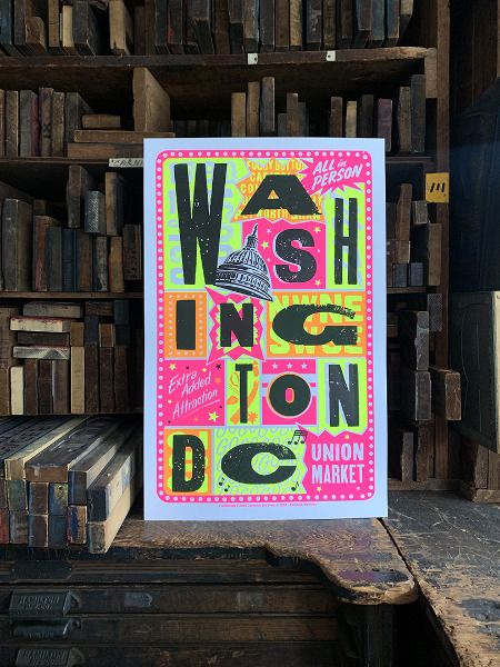 colorful washington dc poster