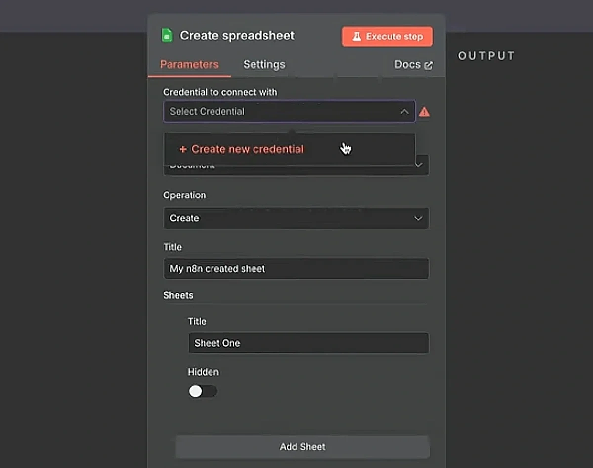 Creating new credentials for Google cloud connection
