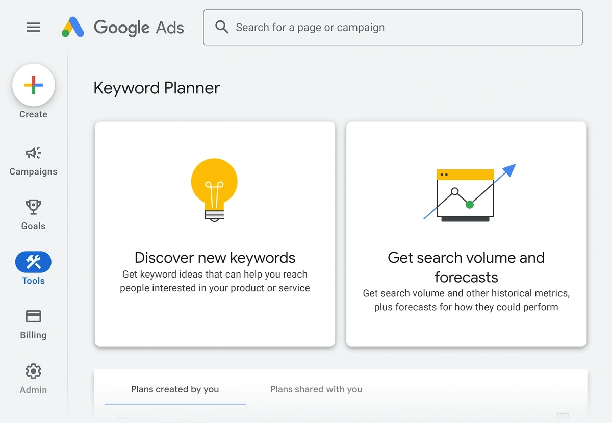 The Google Keyword Planner Dashboard