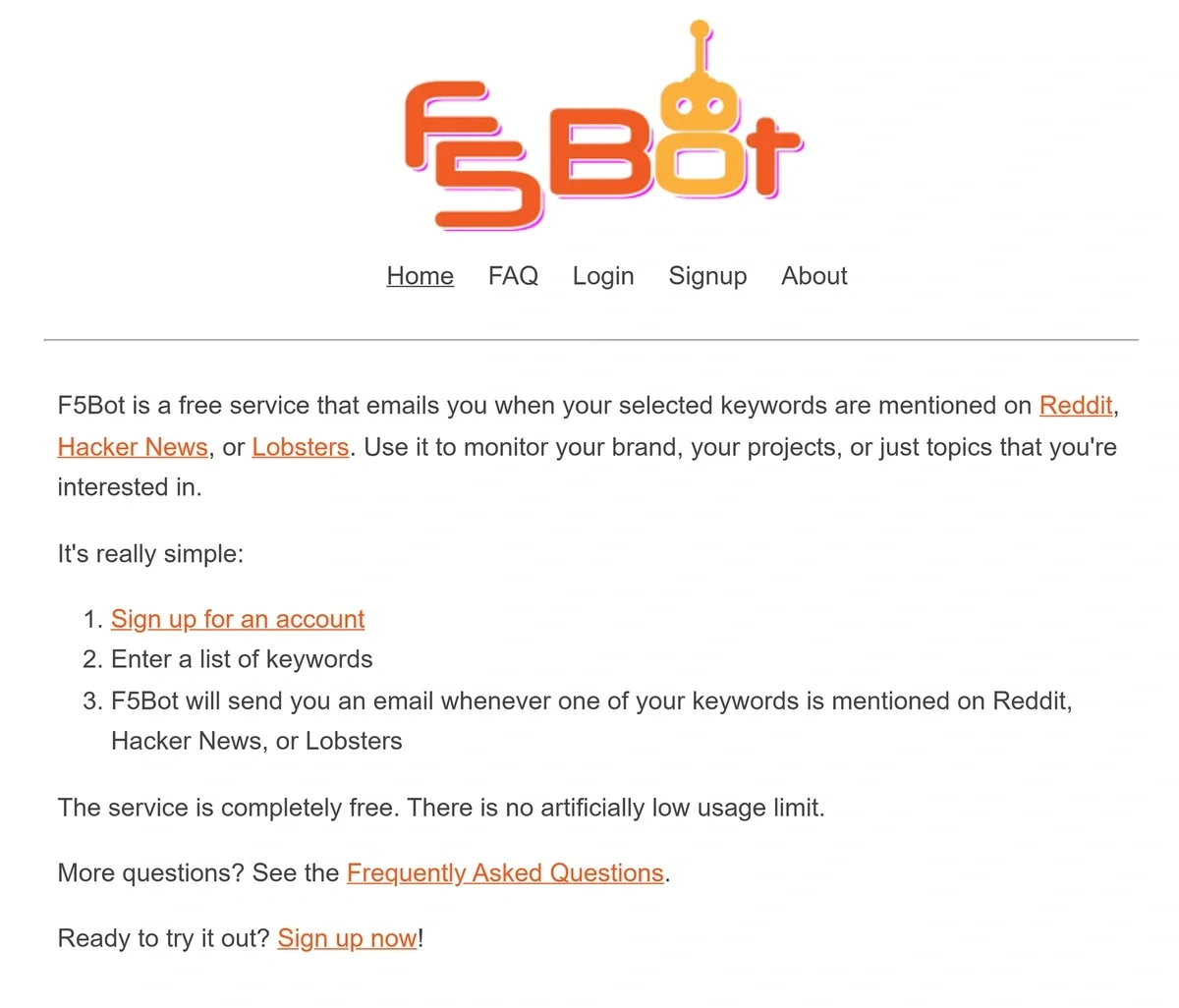 An example of brand monitoring on Reddit using F5bot
