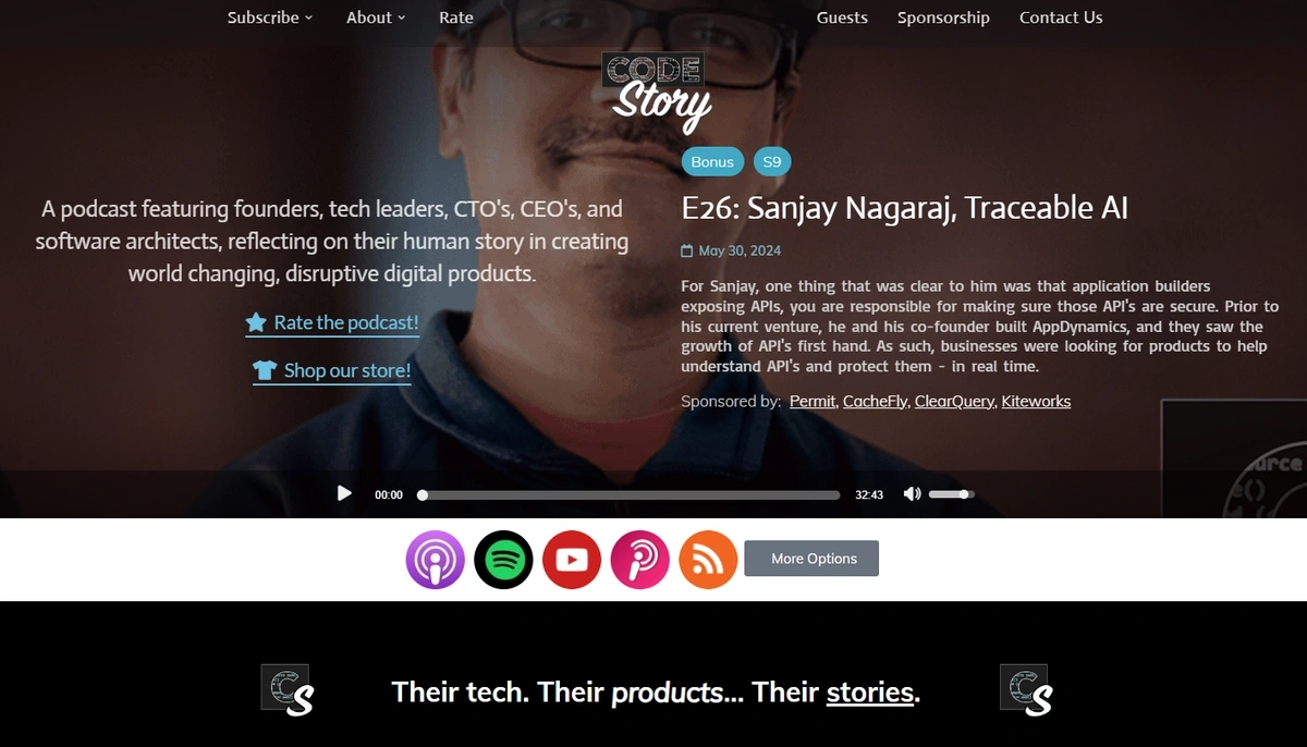 screenshot of Code Story