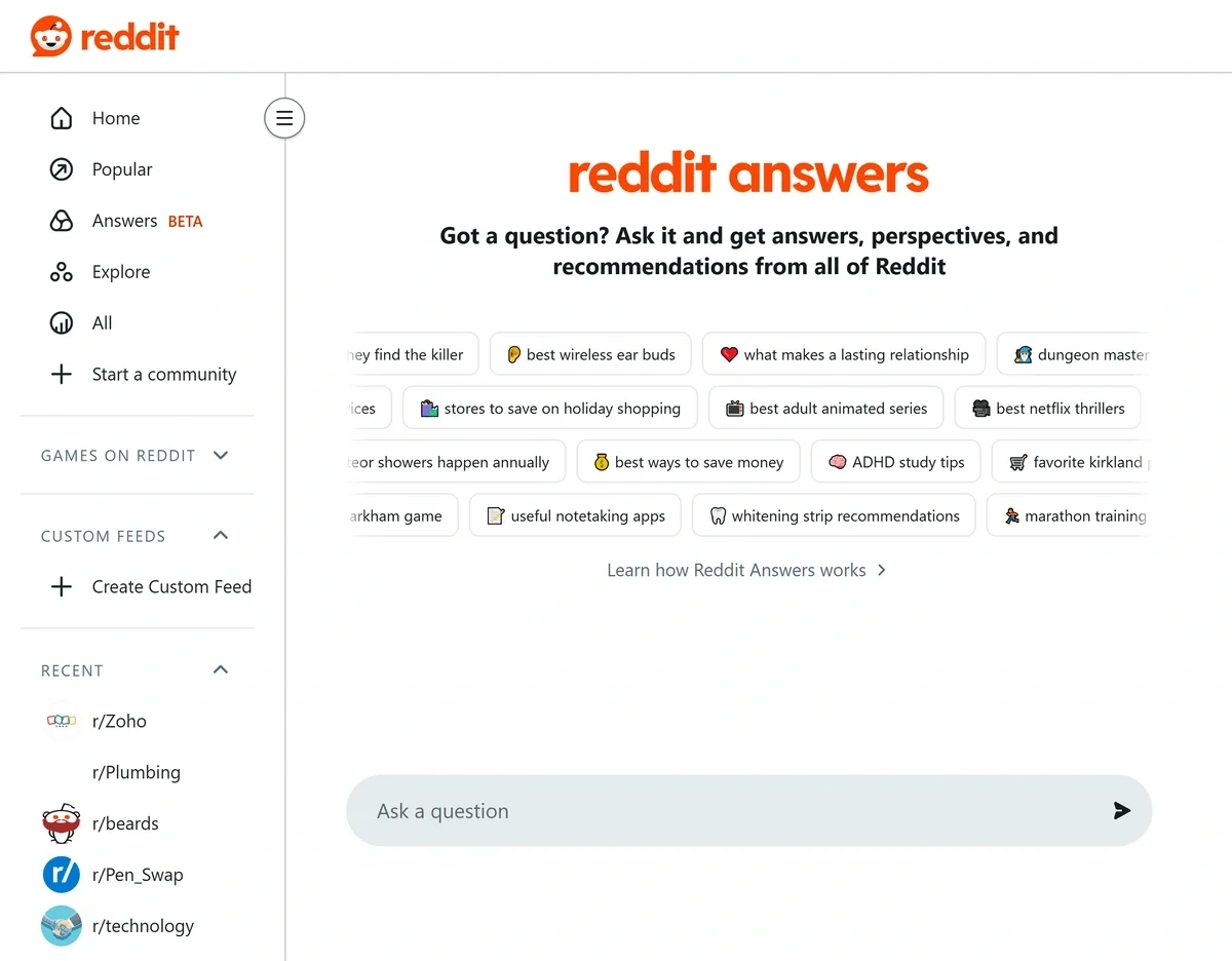Reddit Answers