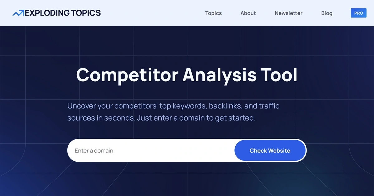 exploding topics free competitor research tool