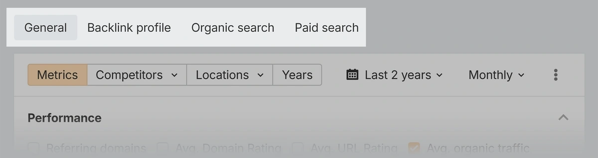 ahrefs site explorer tabs