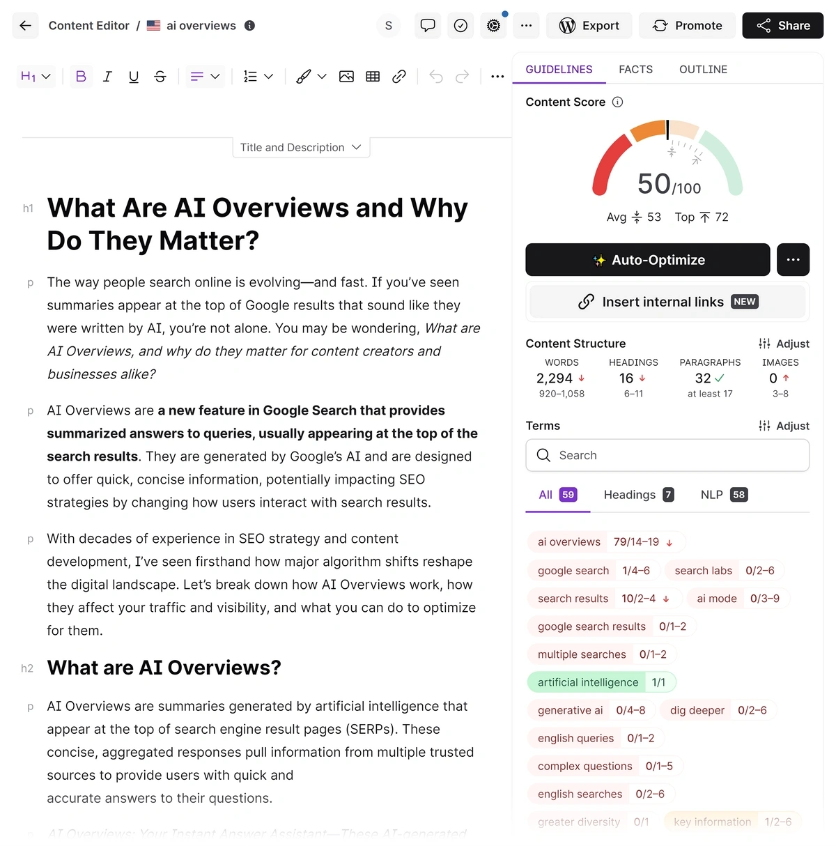surfer content editor