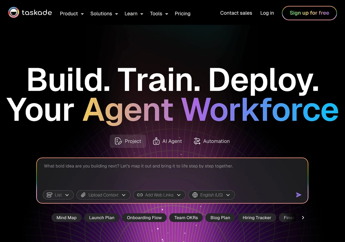 Taskade AI agent builder