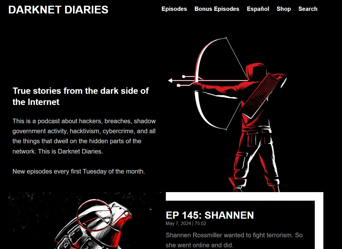 screenshot of Darknet Diaries