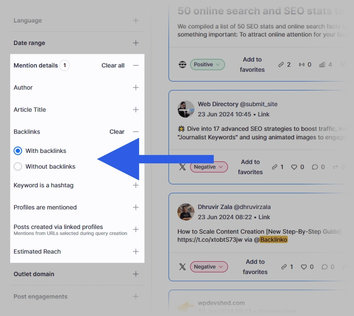 Viewing unlinked mentions in Semrush Brand Monitoring