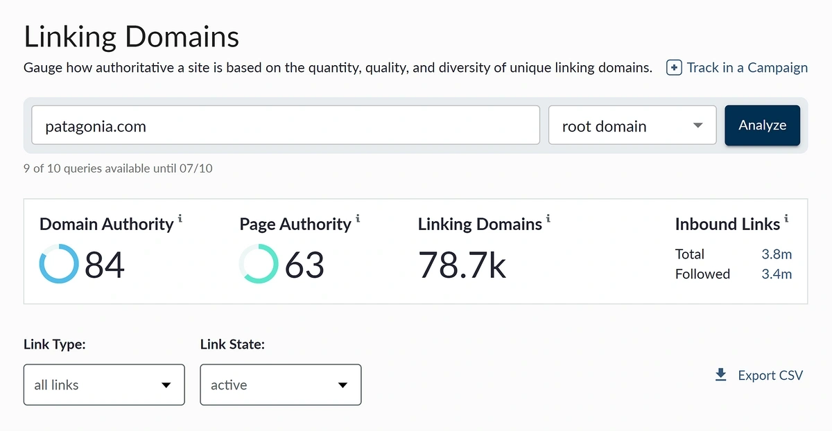 moz linking domains