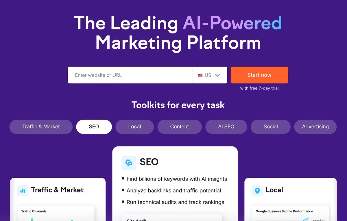 Semrush AI marketing platform
