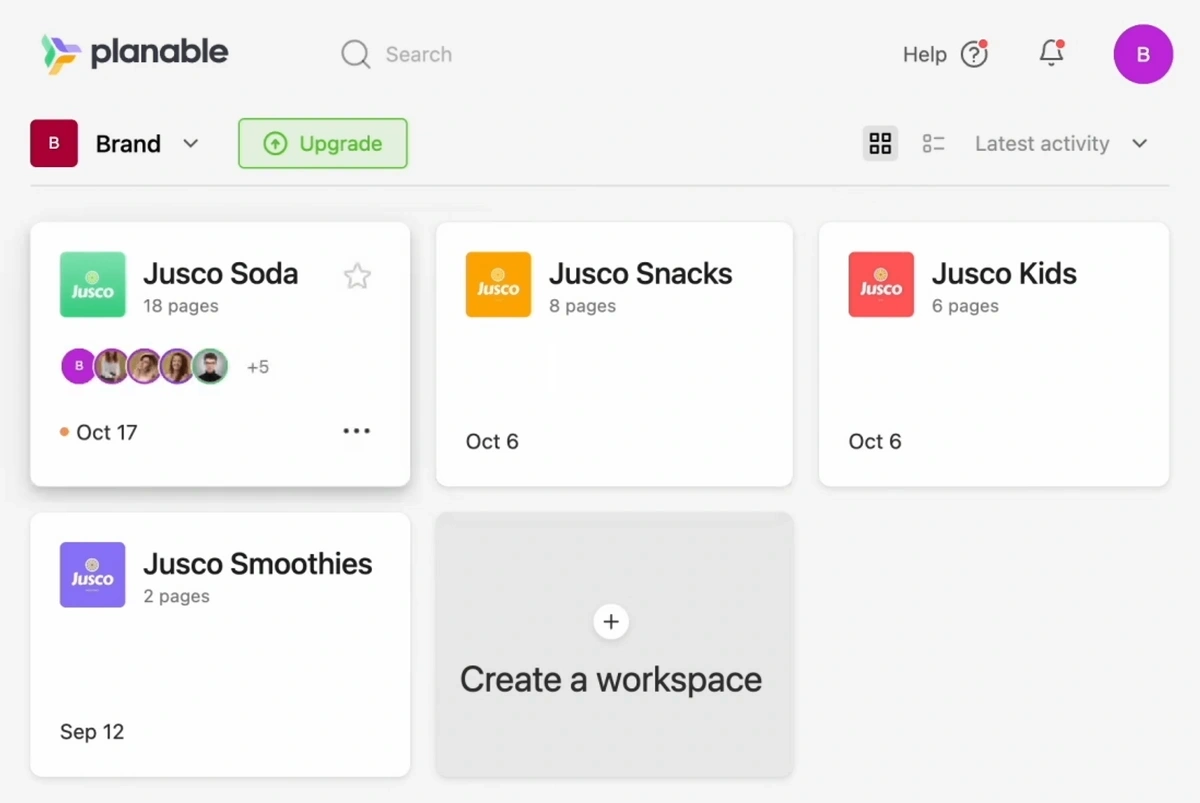 planable client spaces