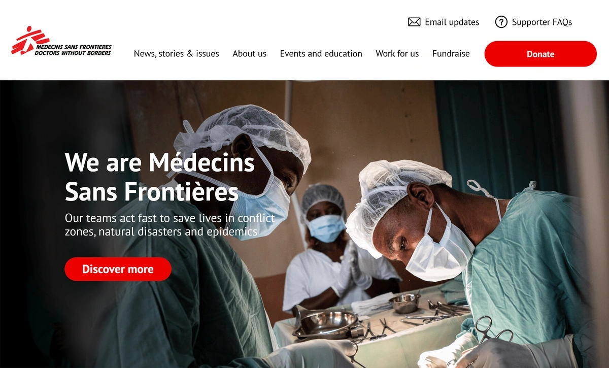 Médecins Sans Frontières homepage