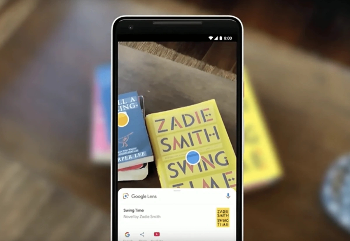 Google Lens being used to search for a book