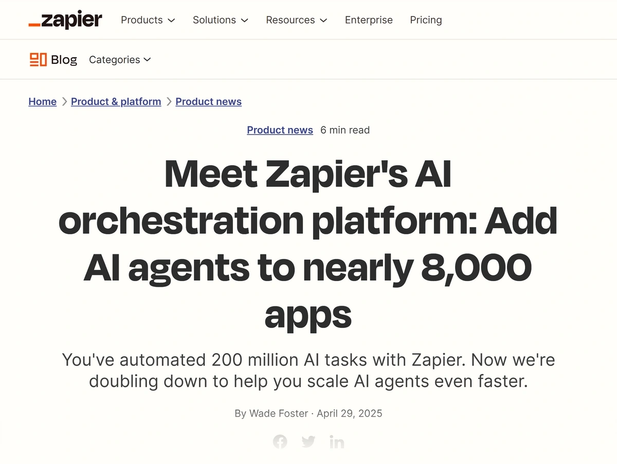Blog post on Zapier site