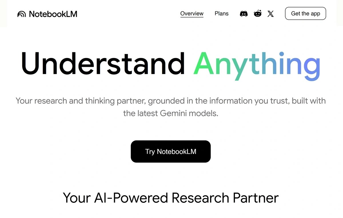 NotebookLM AI research tool