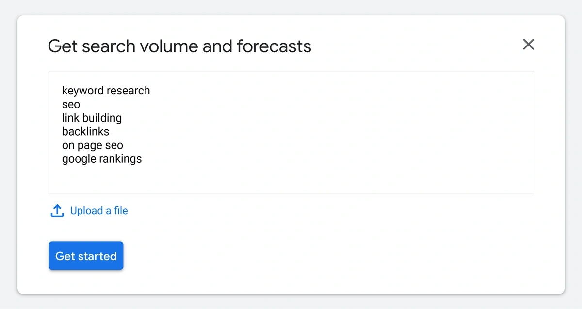 KW Planner search volume forecasts