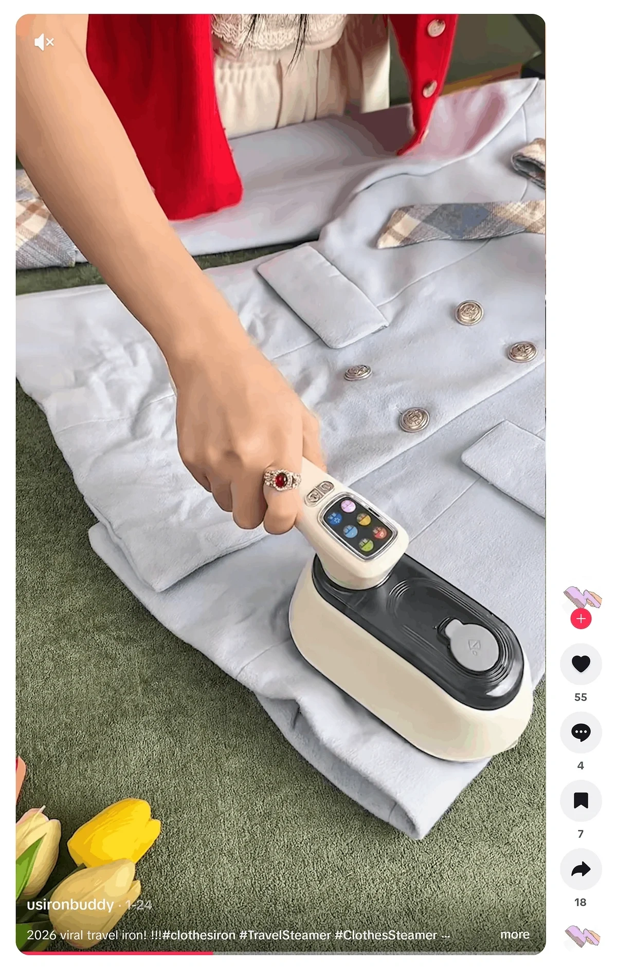 TikTok video about travel steamer