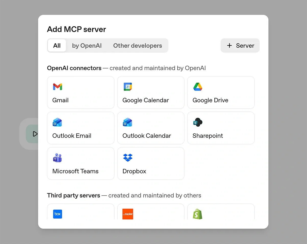 Adding a new MCP server to the OpenAI Agent Builder