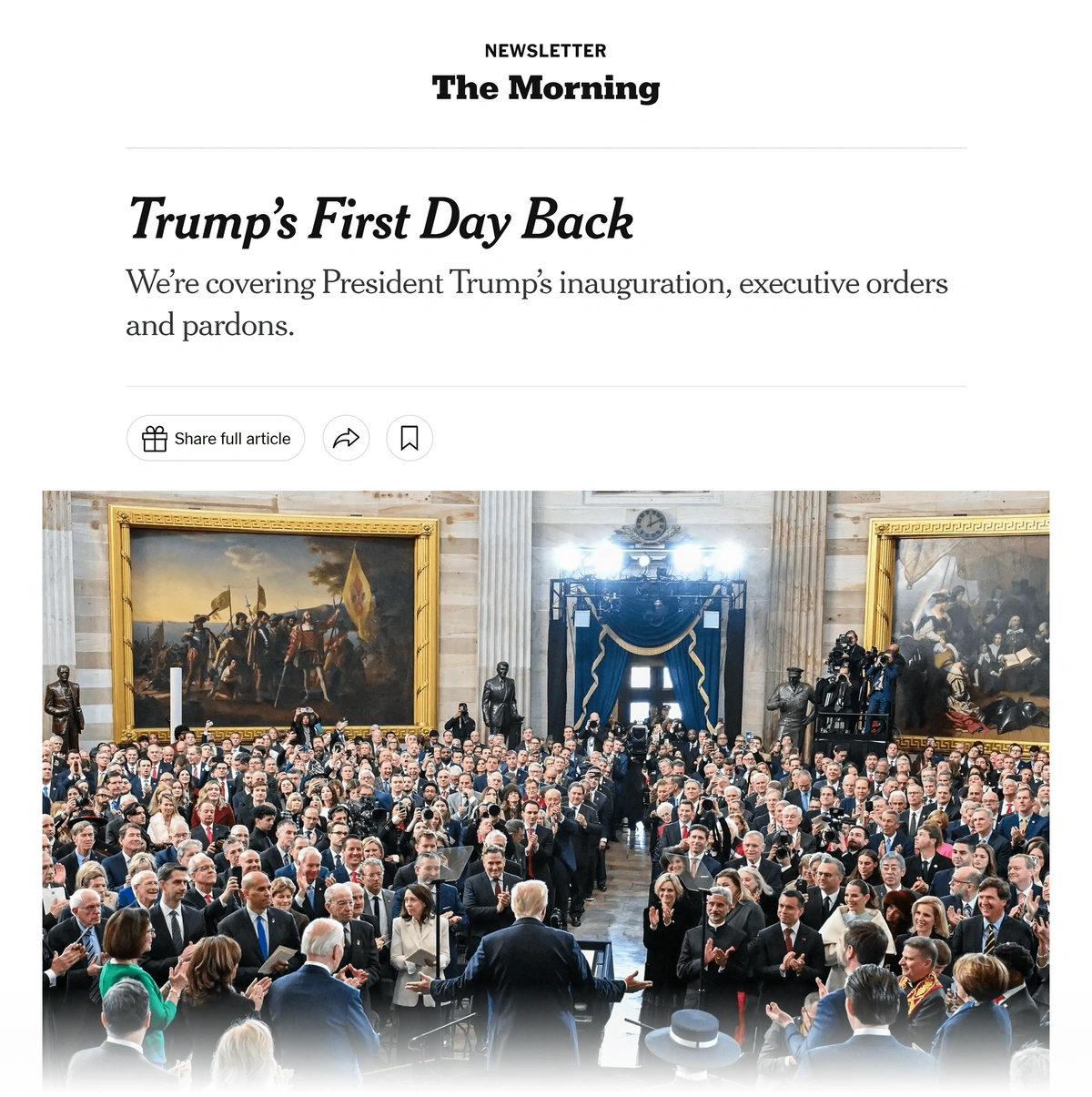 An edition of The Morning newsletter from the New York Times