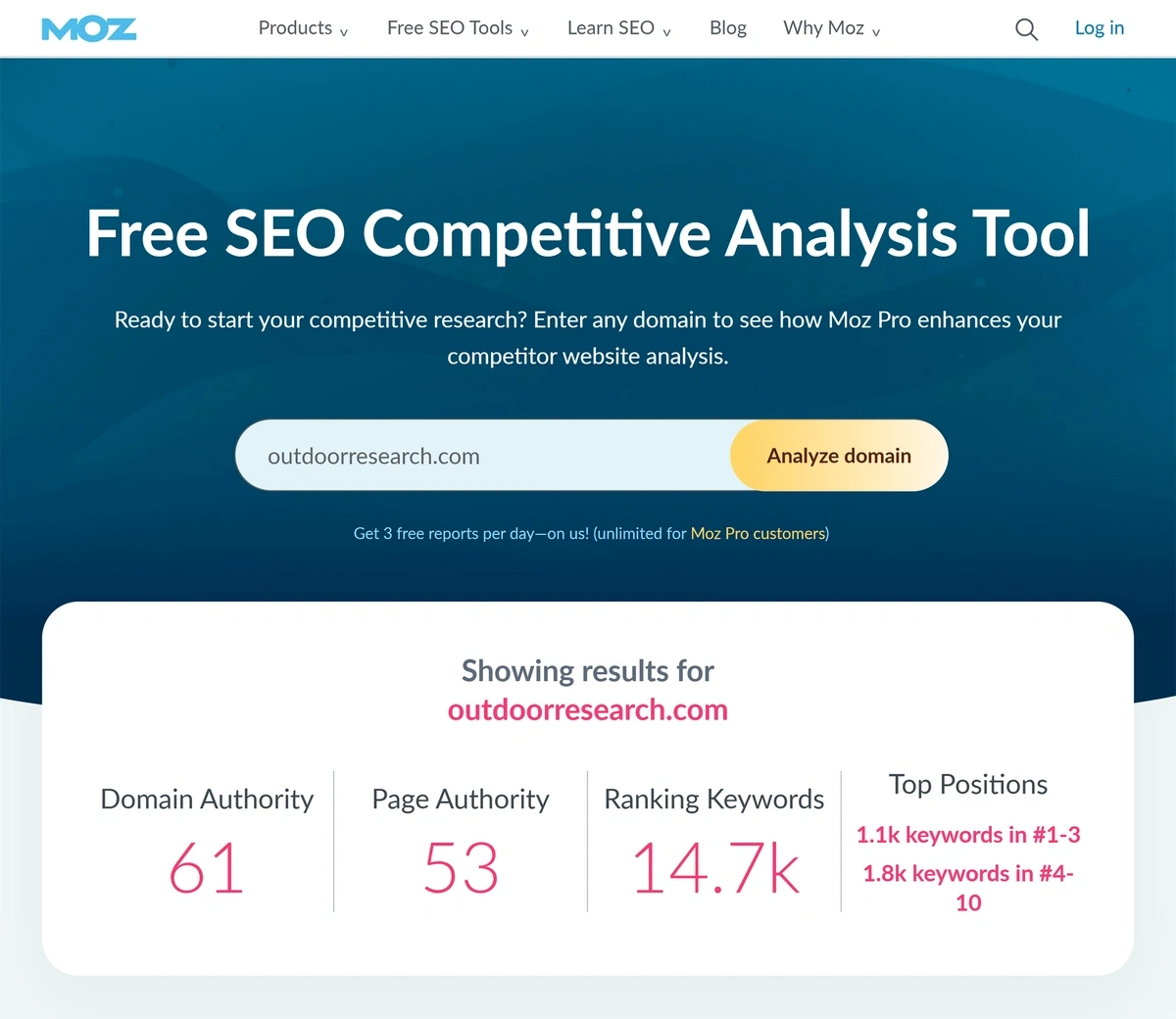 moz free competitive analysis tool