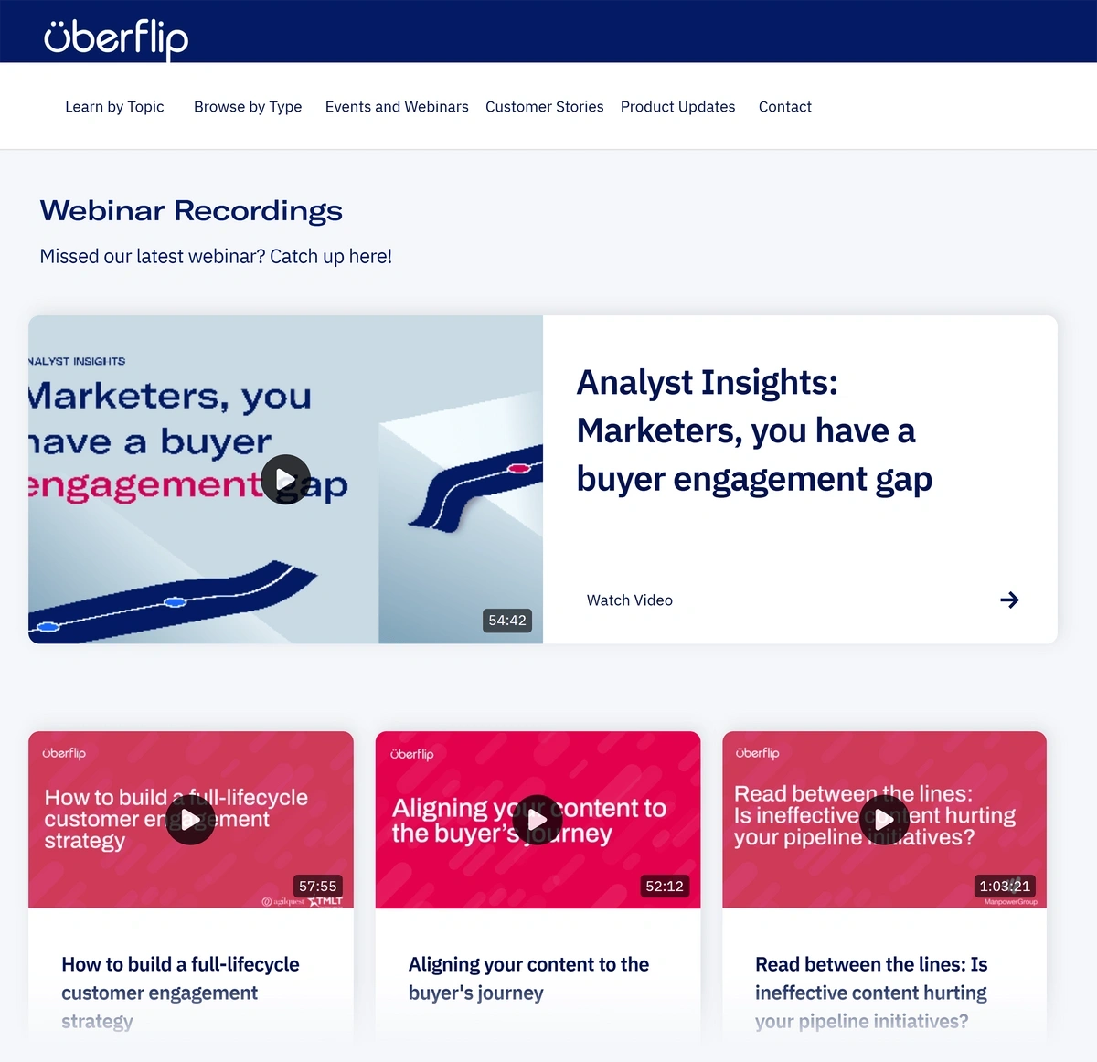 Uberflip webinar landing page