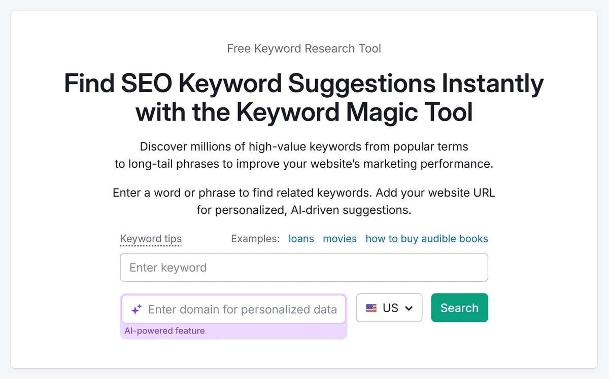Semrush Keyword Magic Tool