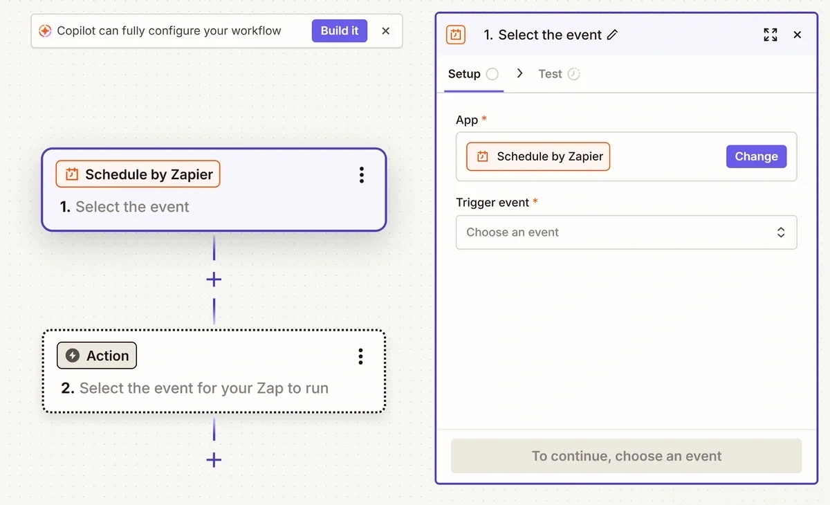 Accessing Copilot AI in the Zapier workflow builder
