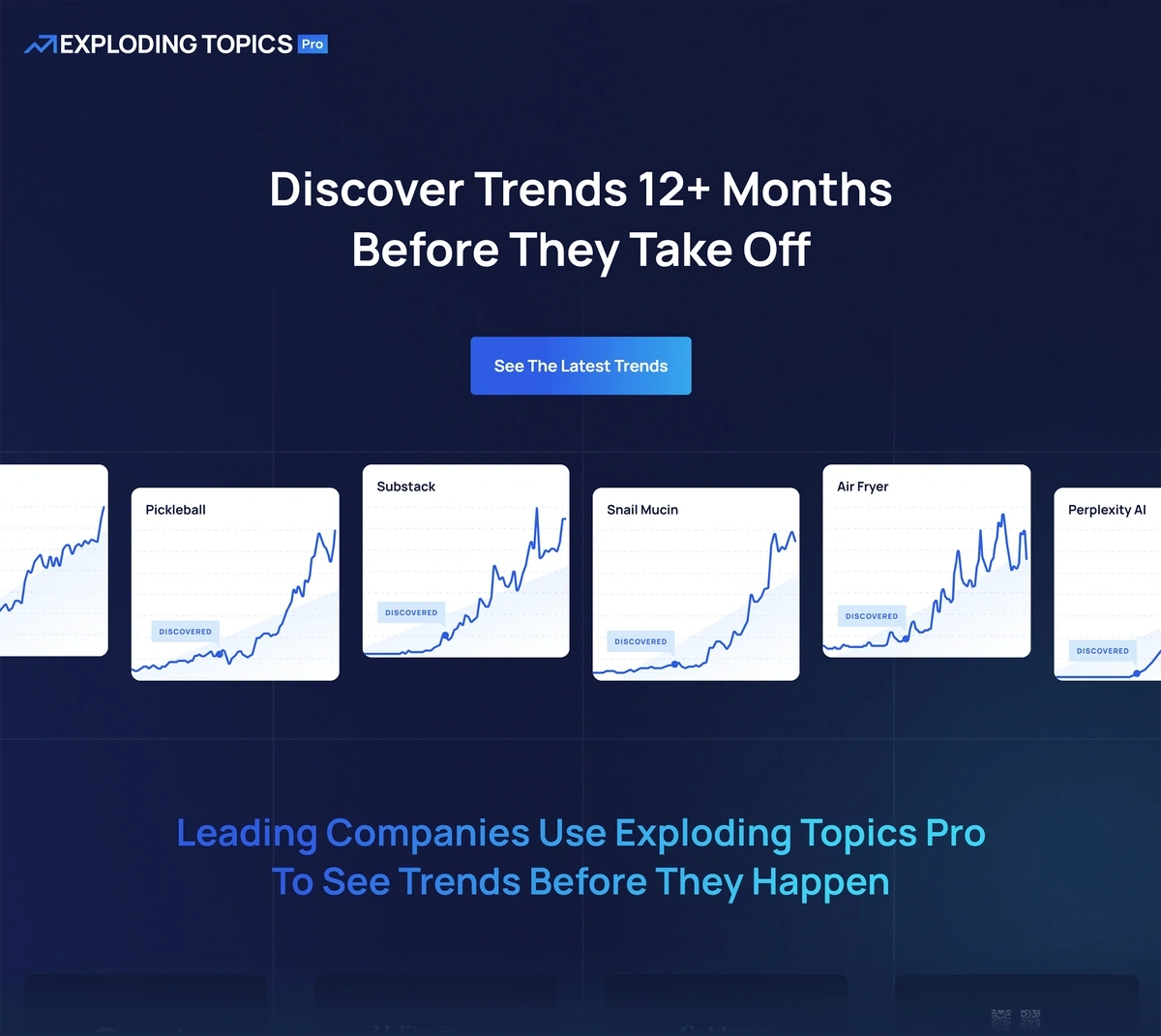 Exploding Topics Pro homepage