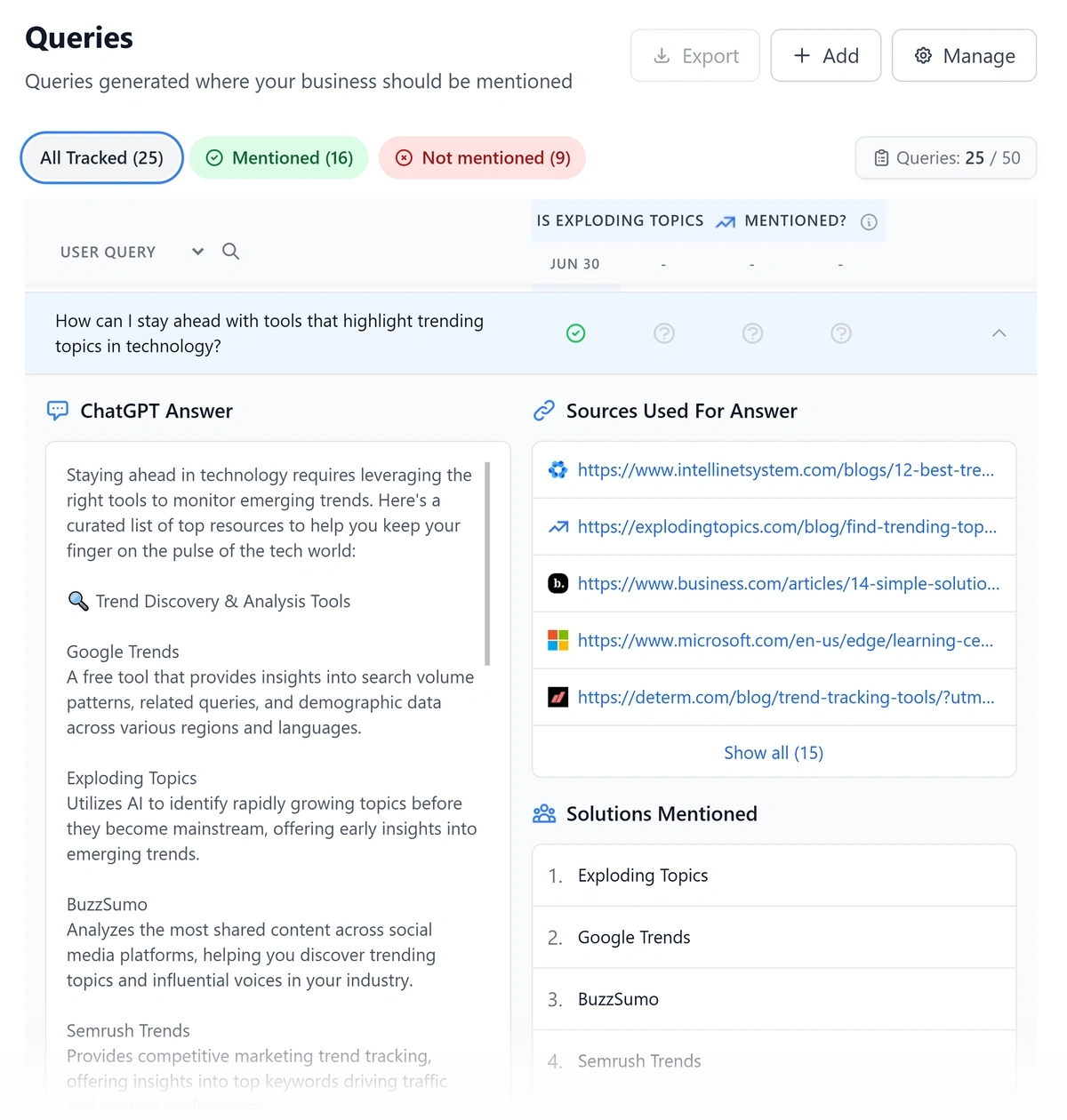 Prompt analysis with detailed ChatGPT responses