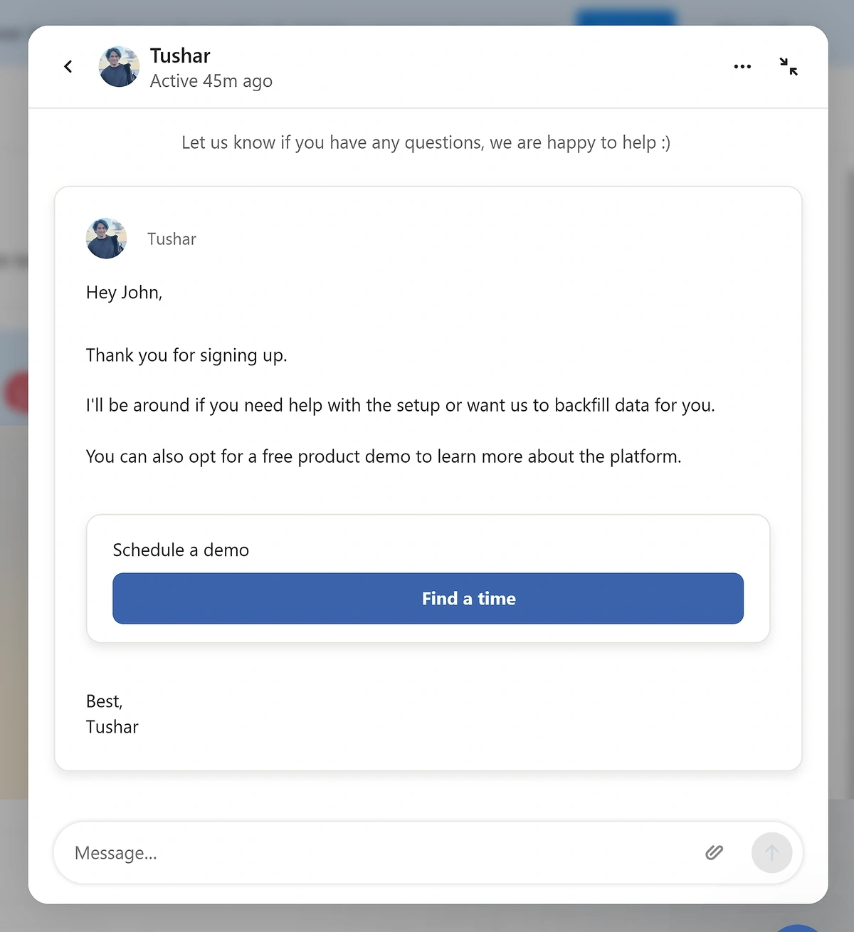 statusbrew welcome message