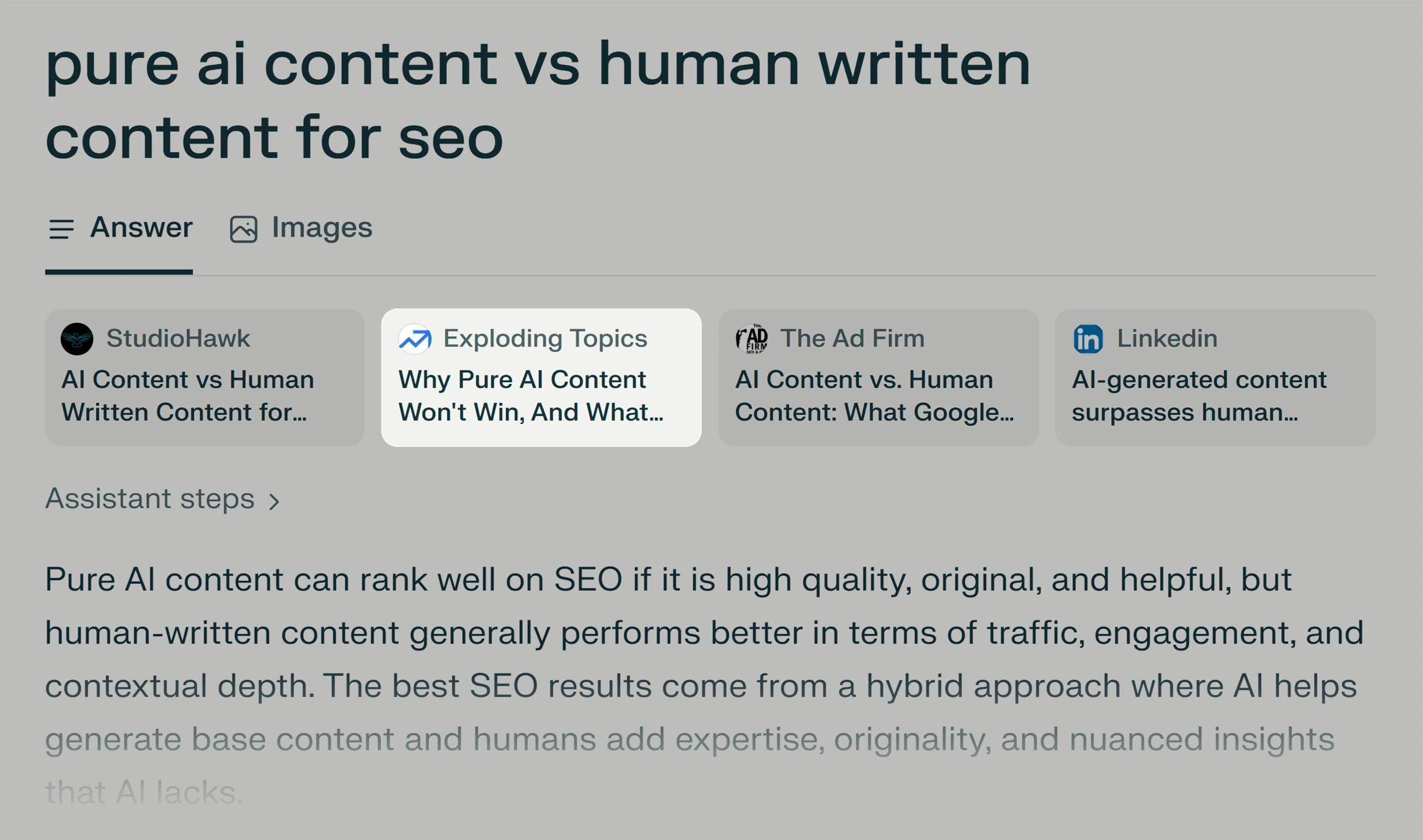 An example of an opinion piece being cited in Perplexity sources