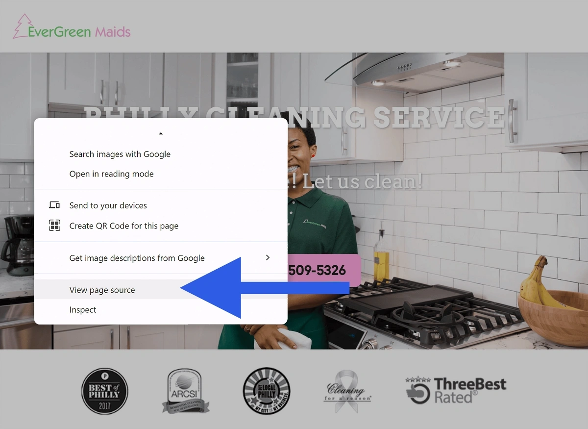 Right-click context menu in Chrome