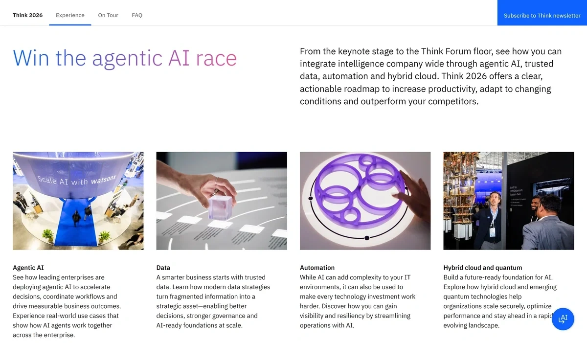 Topic tracks for IBM Think 2026 Conference