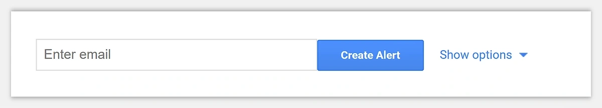 Google Alerts settings