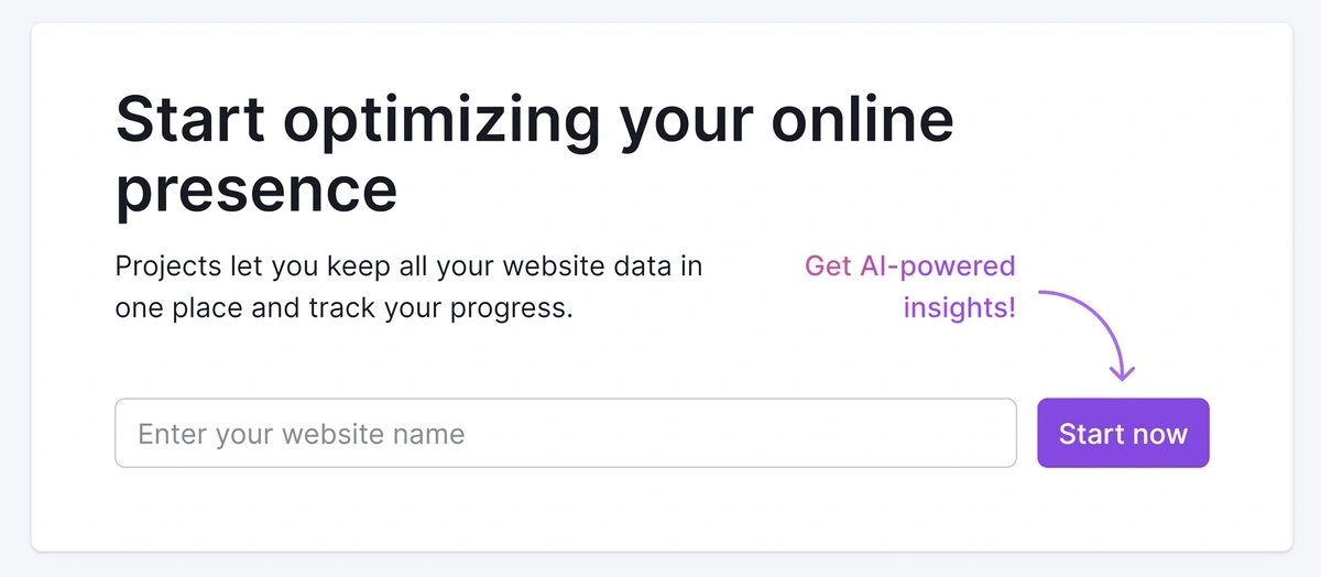 Setting up your first project in Semrush