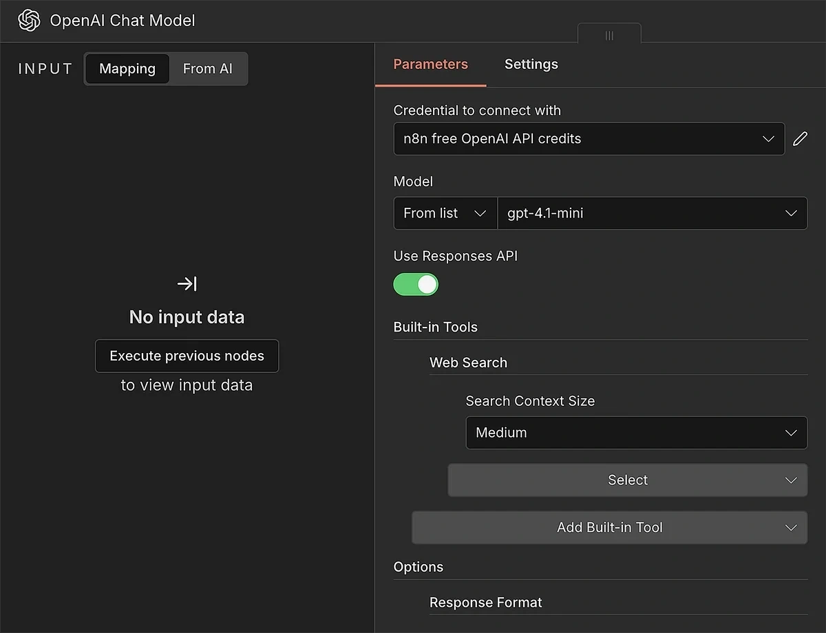 Adding web search as a built-in tool for the chat model