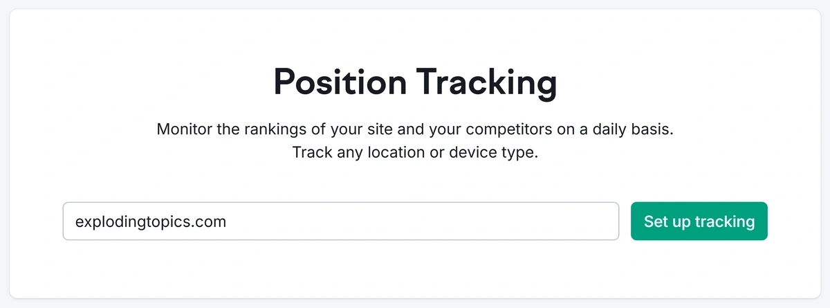 Position Tracking in Semrush