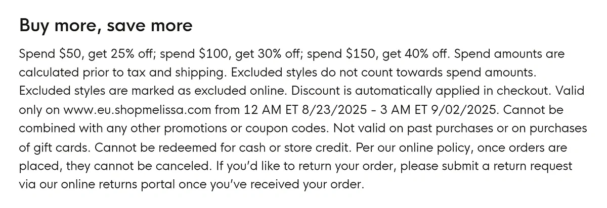 spending discounts examples