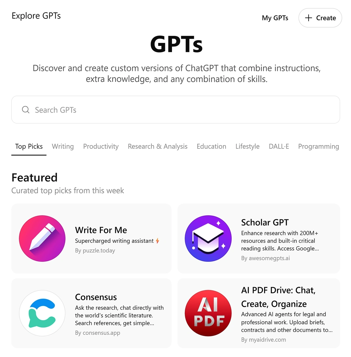 Using custom GPTs with ChatGPT