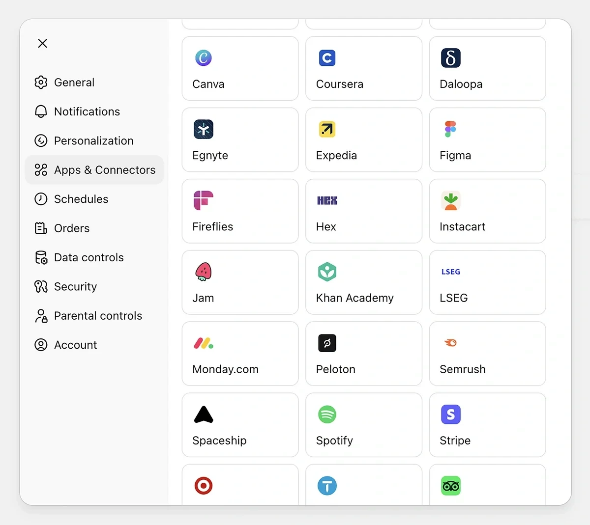 Connecting the Semrush app in ChatGPT
