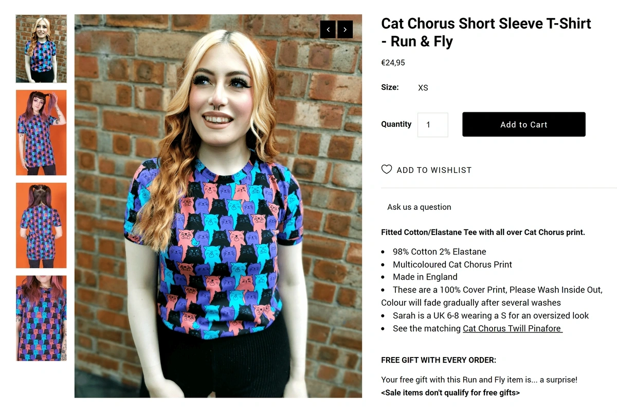 Original photography on an e-commerce store
